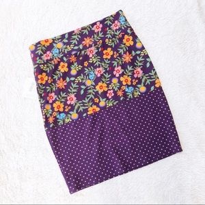 LULAROE NWT Polka Dot Floral Bunny Cassie Skirt
